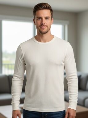 Abercrombie & Fitch vanilla cotton waffle top med